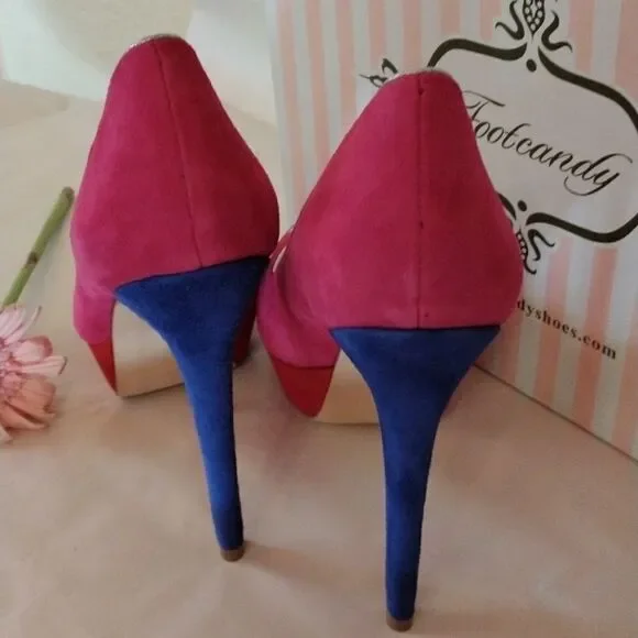 Footcandy Color Block Platform Heels - Picture 3 of 13